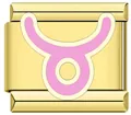 Link charm Toro in acciaio inox placcato oro per bracciali italiani - Segno Toro Rosa