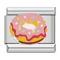 Maglia per charm modulare italiano con design a ciambella in smalto - Ciambella