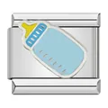 Italiaanse roestvrijstalen charm link met lichtblauw babyflesje ontwerp voor armband - Zuigfles (#5) / 1 Stuk/Verpakking