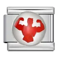 Italienischer Modul-Charm aus Edelstahl mit roter Muskelmann-Silhouette - Muskelmann Silhouette Muster (ICJ421-1)