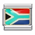 Maglia per bracciale modulare italiano in acciaio inox con bandiera del Sudafrica. - Bandiera Sudafricana (ICJ840-Sud Africa)
