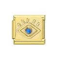 Charm modulare per bracciale italiano Evil Eye placcato oro in acciaio inossidabile - Stile Malocchio (ICJ004)