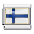 Maillon de charme italien drapeau finlande en acier inoxydable pour bracelet - Drapeau Finlande (ICJ844-Finlande)