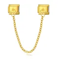 Maglie per bracciale modulari in acciaio inossidabile dorato con doppia catena fai da te - Lunghezza Catena Lunga / Oro (G515-1)