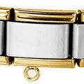 Maglia per bracciale Italian Charm bicolore oro e argento in acciaio con occhiello - Stile Gancio Tondo Singolo (H002-23) / Bicolore Oro Argento Con Gancio Tondo