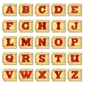 Link modulari italiani dorati con lettere dell'alfabeto in smalto rosso per bracciali - Lettera A / Base Oro Testo Rosso