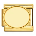 Eslabón de acero inoxidable dorado con placa ovalada para pulseras italianas - Eslabón Ovalado Dorado (ICJ1450-2) / Dorado