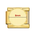 Eslabón de acero dorado para pulsera Italian Charm con bandeja redonda de 8mm plana - Eslabón Base Redonda Dorada (ICJ162-2) / 8mm / Dorado