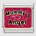 Italian charm link with Mommy's Angel text in stainless steel for DIY bracelets - Mommy's Angel Red Base Style (ICP-JC002)