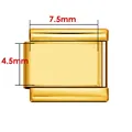 Eslabón de charm italiano de 7,5 mm en acero inoxidable dorado - Estilo rectangular cóncavo (ICY833) / 7.5x4.5mm / Dorado