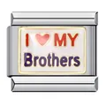 Link per bracciale italiano in acciaio inossidabile con scritta I Love My Brothers, DIY - I Love My Brothers (ICJ142-1)