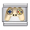Italiaanse bedel van roestvrij staal met vergulde gamecontroller voor DIY-armbandjuwelen - Gamecontroller (ICJ294)