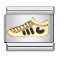 Italiaanse modulaire armband charm met gouden voetbalschoen ontwerp - Voetbalschoenpatroon (ICJ139-1)