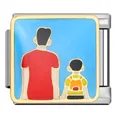 Modulo per bracciale charm italiano con illustrazione smaltata padre e figlio - Padre e Figlio (ICJ1658)