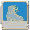 Italiaanse bedelschakel met blauw schaatsontwerp voor doe-het-zelf armband - Schaats Patroon (ICJ1972)