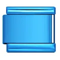 Eslabón de charm italiano azul metálico vibrante hecho de acero inoxidable duradero. - Estilo de eslabón único (H002-5) / Azul