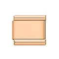 Eslabón de charm italiano en acero inoxidable oro rosa para pulseras, base cuadrada lisa - Estilo de Calidad Premium (H002-3) / 1 Pieza/Paquete / Rosa oro