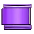 Abalorio italiano de acero inoxidable violeta para pulsera modular de alta calidad. - Estilo Brillante Calidad Premium (H002-35) / 1 Pieza/Paquete / Púrpura