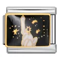 Maglia per bracciale modulare italiano in acciaio inox con design Statua della Libertà e smalto - Motivo Statua della Libertà (ICJ990-1)