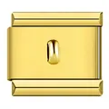 Eslabón de charm italiano chapado en oro para pulseras modulares de acero inoxidable - Estilo de Gancho Redondo (H002-15) / Dorado