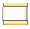 Eslabón de charm italiano bicolor de acero inoxidable pulido en color plata y oro - Estilo (H002-7) / Mezcla Oro-Plata