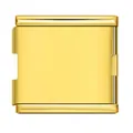 Abalorio italiano premium de acero inoxidable dorado para joya pulsera modular - Cuadrado Grande de Doble Capa (H064) / 20x18mm / Dorado