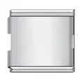 Abalorio italiano cuadrado de acero inoxidable pulido para pulseras modulares DIY - Estilo Cuadrado Grande de Doble Capa (H063) / 20x18mm / Color acero