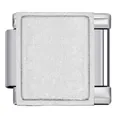 Charm italiano de acero inoxidable con textura plateada para pulseras modulares y relojes - Estilo de Parche Rectangular (J1985) / Plateado