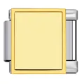 Eslabón dorado cuadrado premium para pulsera modular Italian Charm de acero inox - Estilo Rectangular Hueco (ICJ1985-3) / Dorado Bicolor