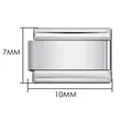 Eslabón modular de acero inoxidable Italian Charm de 10mm x 7mm - Estilo Delgado (H002-43) / 10x7MM / Plateado