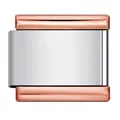 Eslabón de charm italiano modular bicolor de oro rosa y plata para pulsera - Módulo de Empalme Bicolor (H002-45) / 1 Pieza/Paquete / Plata con Borde Oro Rosa