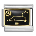 Maillon de charme italien constellation Lion pour bracelets modulaires en acier doré - Lion (ICJ610-1)