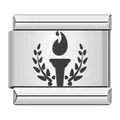 Charm pour bracelet italien en acier inoxydable avec motif torche gravé - Torche (ICK503) / Argent