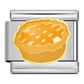 Charme modulaire italien en acier inoxydable avec motif de tarte jaune pour bracelets DIY - Action de Grâce Tarte Grillagée (ICJ715-1)
