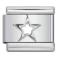 Stainless steel Italian charm link featuring a hollow star design for DIY bracelets - Hollow Five-pointed Star (ICY731)