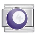 Maglia charm italiano palla da biliardo viola numero 4 per bracciali modulari - Stile Palla da Biliardo Viola N.4 (ICJ1617)