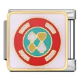 Charm link modulare italiano in acciaio inox con design a chip da poker e semi carte - Chip Da Poker (ICJ1651)