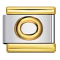 Elegante charm modulare italiano personalizzabile in oro e argento con il design lettera O - Stile Lettera O (Y796)