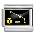 Charm modulare italiano costellazione Ariete in acciaio per bracciali fai-da-te - Ariete (ICP005-10) / Oro