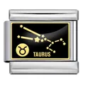 Charm zodiaco Toro premium in acciaio inossidabile per bracciale modulare italiano - Toro (ICP005-5) / Oro