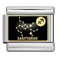 Maglia charm italiana Sagittario in acciaio inossidabile per bracciale fai da te modulare - Sagittario (ICP005-2) / Oro
