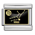 Maglia per bracciale italiano in acciaio inox con motivo zodiacale Vergine - Vergine (ICP005-11) / Oro