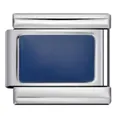Professional navy blue enamel stainless steel Italian charm link for modular bracelets DIY - Navy Blue Drip Oil Style (ICY655)