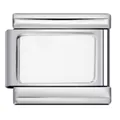 Blank polished silver stainless steel Italian charm link for modular bracelets - Polished Silver Base Style (ICY656)