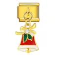 Charm italiano dorato con ciondolo campana di Natale per bracciale modulare - Ciondolo Campanella di Natale (ICG287)