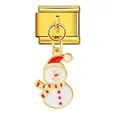 Charm italiano placcato oro con ciondolo a pupazzo di neve di Natale per bracciali DIY - Ciondolo Pupazzo di Neve (ICG288)