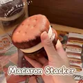 Juguete blando de macarrón de chocolate realista para aliviar el estrés y divertirse - 9*9*6cm / Macarrón de Chocolate Negro