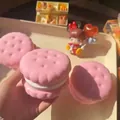 Lindo juguete squishy de macarrón fresa rosa rebote lento alivio estrés niños - 9*9*6cm / Macarrón de Fresa