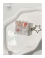 Transparent four-key mechanical switch fidget toy keychain with a decorative star hook charm - Grapefruit Soda (Multicolor Linear Switch Silent)