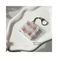 Porte-clés de commutateur de clavier mécanique avec motif de fleurs de pêche roses - Pêche Blanche (Commutateur Linéaire Silencieux)